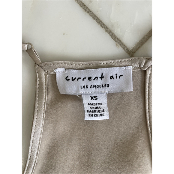 Current Air XS 100% Silk Lace Trim Camisole Champagne Color Elegant Classic Soft - Picture 4 of 8